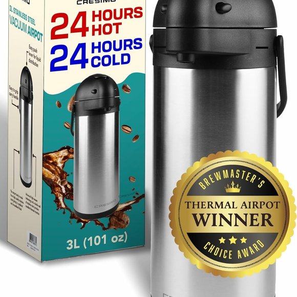 CRESIMO Other - Airpot Coffee Carafe 101oz - 24 Hours Hot OR COLD Drink THERMAL*NEW*